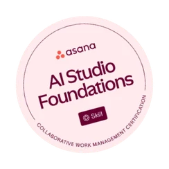 Asana AI Studio Foundations certification badge